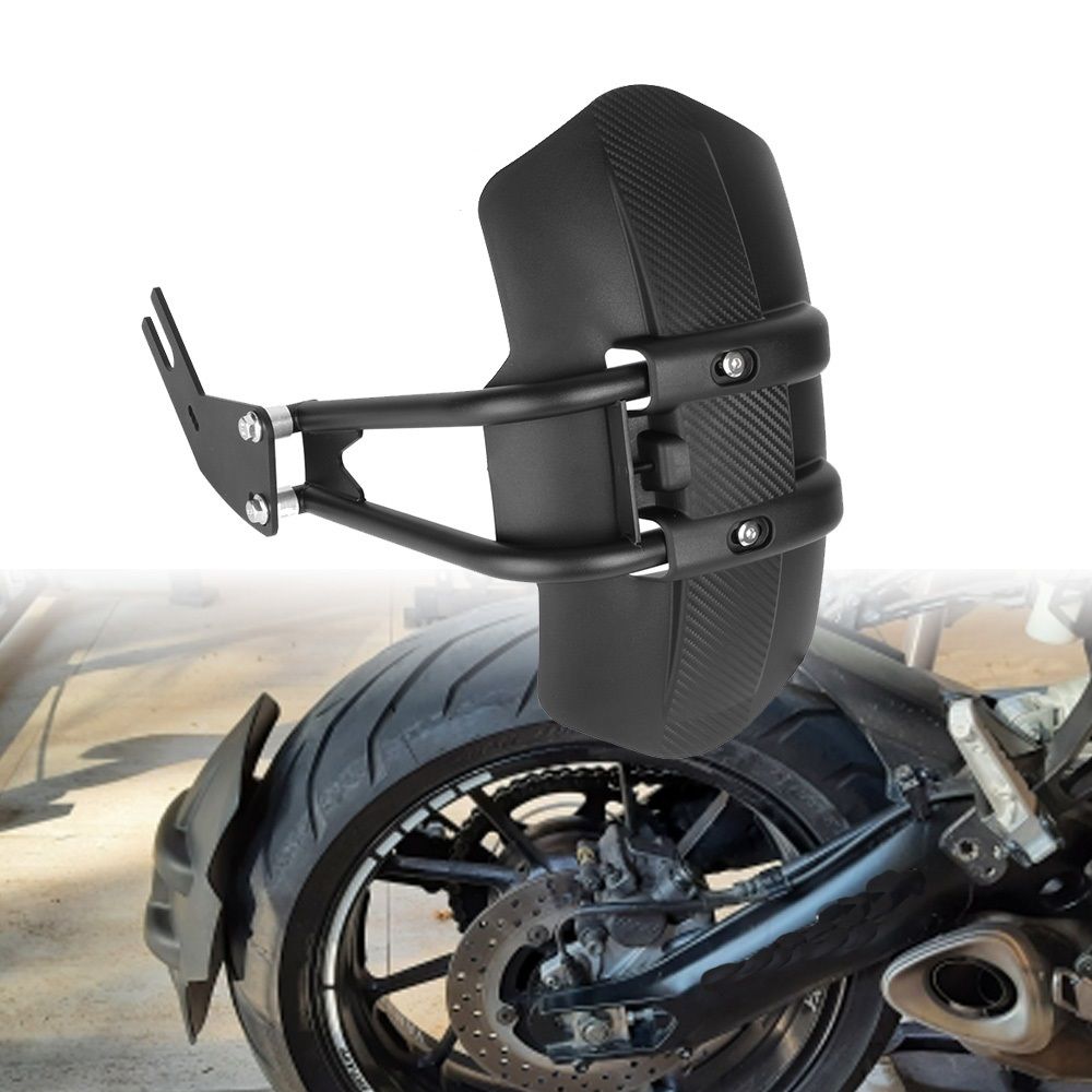 AKE - Motorcycle Universal Carbon Fiber Style Rear Mudguard Rear Wheel fender Splash Guard Rear Wheel Cover Splash Guard Mudguard For Yamaha , Suzuki, Honda Bikes